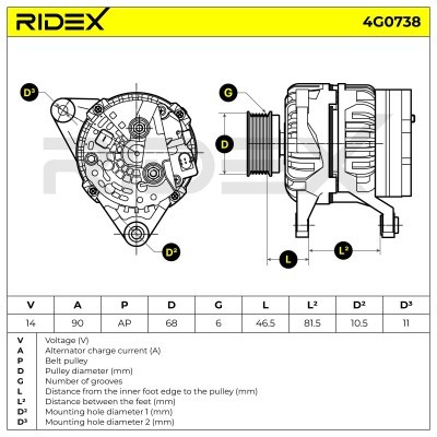 Generator RIDEX 4G0738 4G0738 - foto 5