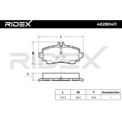 Bremsbeläge Satz RIDEX 402B0411 402B0411 - foto 7