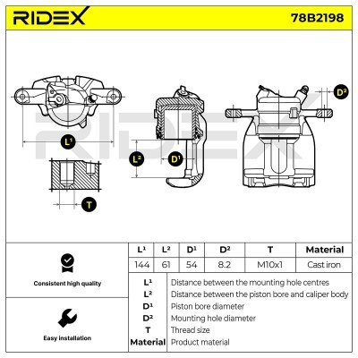 Bremssattel RIDEX 78B2198 78B2198 - foto 6