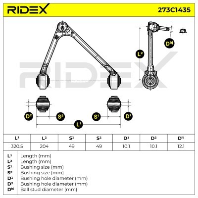 Querlenker RIDEX 273C1435 273C1435 - foto 8