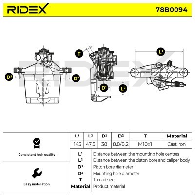 Bremssattel RIDEX 78B0094 78B0094 - foto 4