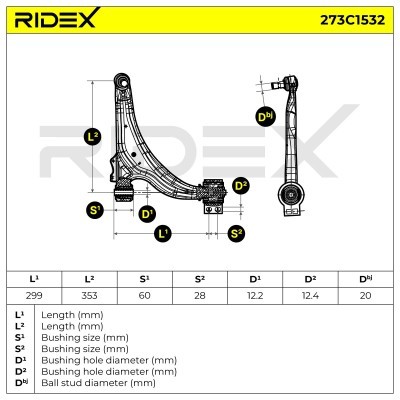 Querlenker RIDEX 273C1532 273C1532 - foto 5