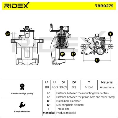 Bremssattel RIDEX 78B0275 78B0275 - foto 5