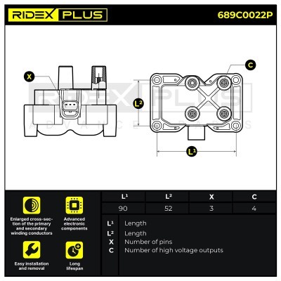 Zündspule RIDEX 689C0022P 689C0022P - foto 8