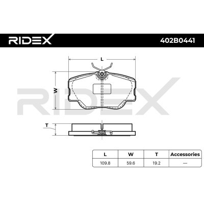 Bremsbeläge Satz RIDEX 402B0441 402B0441 - foto 8