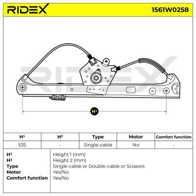 Fensterheber RIDEX 1561W0258 1561W0258 - foto 6