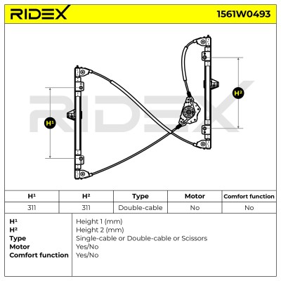 Fensterheber RIDEX 1561W0493 1561W0493 - foto 6