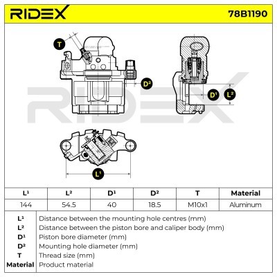 Bremssattel RIDEX 78B1190 78B1190 - foto 7