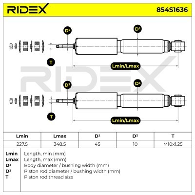 Stoßdämpfer RIDEX 854S1636 854S1636 - foto 4
