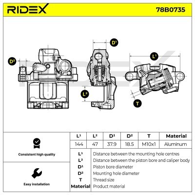 Bremssattel RIDEX 78B0735 78B0735 - foto 5