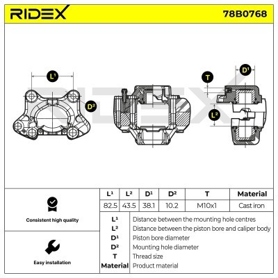 Bremssattel RIDEX 78B0768 78B0768 - foto 5