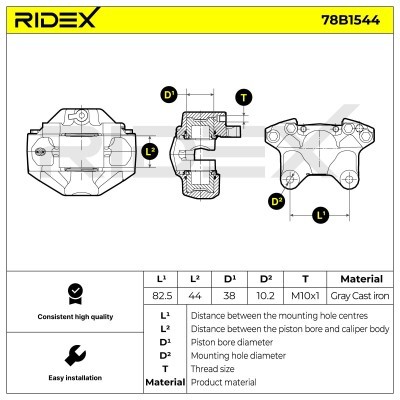 Bremssattel RIDEX 78B1544 78B1544 - foto 5