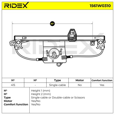Fensterheber RIDEX 1561W0310 1561W0310 - foto 6