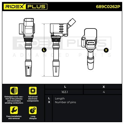 Zündspule RIDEX 689C0262P 689C0262P - foto 3