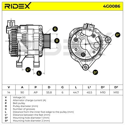 Generator RIDEX 4G0086 4G0086 - foto 6