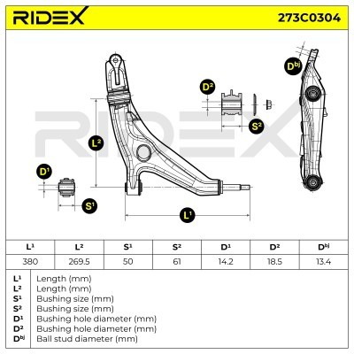 Querlenker RIDEX 273C0304 273C0304 - foto 6