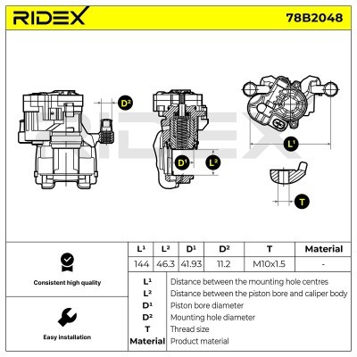 Bremssattel RIDEX 78B2048 78B2048 - foto 6