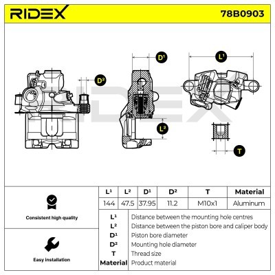 Bremssattel RIDEX 78B0903 78B0903 - foto 3