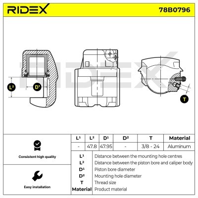 Bremssattel RIDEX 78B0796 78B0796 - foto 5
