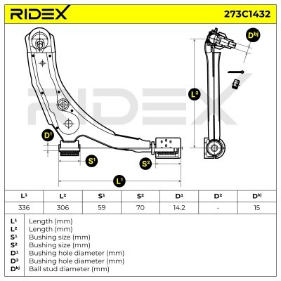 Querlenker RIDEX 273C1432 273C1432 - foto 7