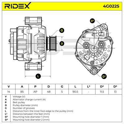 Generator RIDEX 4G0225 4G0225 - foto 5