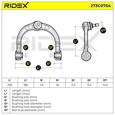 Querlenker RIDEX 273C0754 273C0754 - foto 7