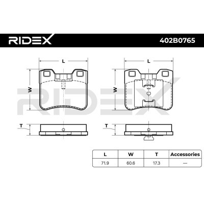 Bremsbeläge Satz RIDEX 402B0765 402B0765 - foto 4