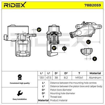 Bremssattel RIDEX 78B2059 78B2059 - foto 6