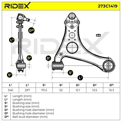 Querlenker RIDEX 273C1419 273C1419 - foto 7