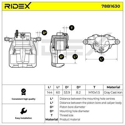 Bremssattel RIDEX 78B1630 78B1630 - foto 6