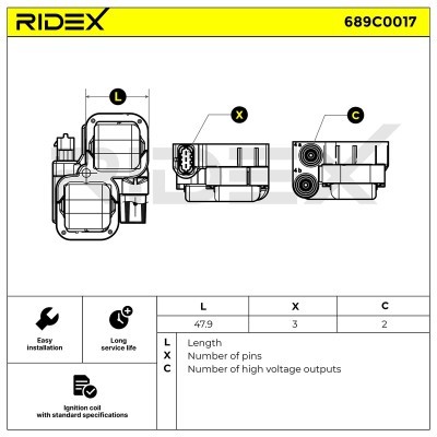 Zündspule RIDEX 689C0017 689C0017 - foto 4