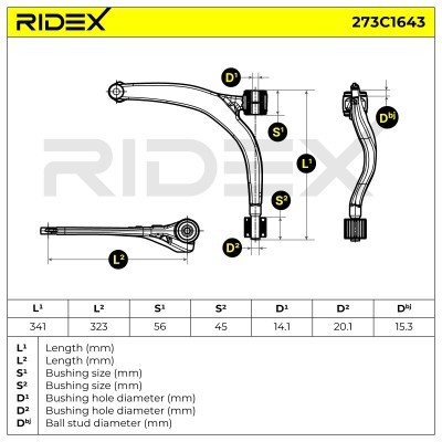 Querlenker RIDEX 273C1643 273C1643 - foto 7