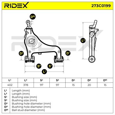 Querlenker RIDEX 273C0199 273C0199 - foto 8