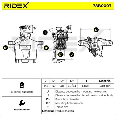 Bremssattel RIDEX 78B0007 78B0007 - foto 5