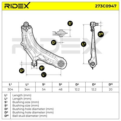 Querlenker RIDEX 273C0947 273C0947 - foto 6