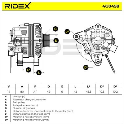 Generator RIDEX 4G0458 4G0458 - foto 5