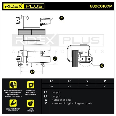 Zündspule RIDEX 689C0187P 689C0187P - foto 3