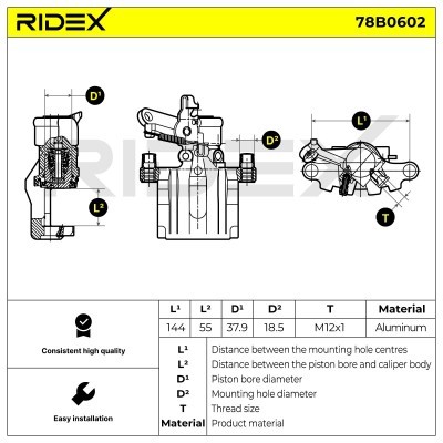 Bremssattel RIDEX 78B0602 78B0602 - foto 4