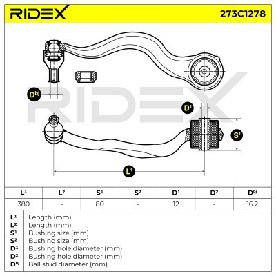 Querlenker RIDEX 273C1278 273C1278 - foto 5