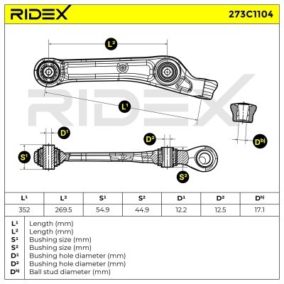 Querlenker RIDEX 273C1104 273C1104 - foto 7
