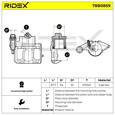 Bremssattel RIDEX 78B0859 78B0859 - foto 7