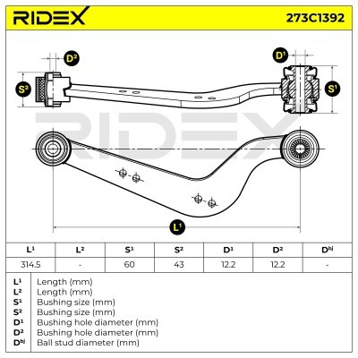 Querlenker RIDEX 273C1392 273C1392 - foto 6