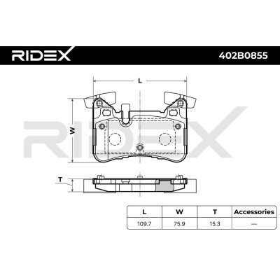 Bremsbeläge Satz RIDEX 402B0855 402B0855 - foto 7
