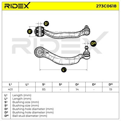 Querlenker RIDEX 273C0618 273C0618 - foto 6