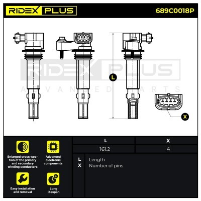 Zündspule RIDEX 689C0018P 689C0018P - foto 8