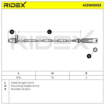 ABS Sensor RIDEX 412W0053 412W0053 - foto 7