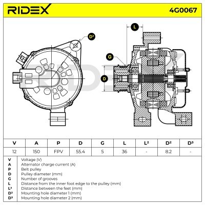 Generator RIDEX 4G0067 4G0067 - foto 6