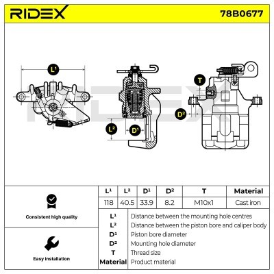Bremssattel RIDEX 78B0677 78B0677 - foto 3