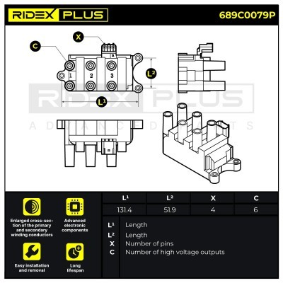 Zündspule RIDEX 689C0079P 689C0079P - foto 9