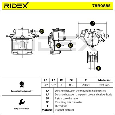 Bremssattel RIDEX 78B0885 78B0885 - foto 5